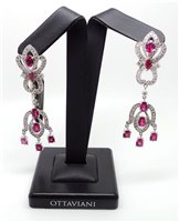 Earrings Ottaviani Woman Rouge in Silver Zirconia 49855 - 49855